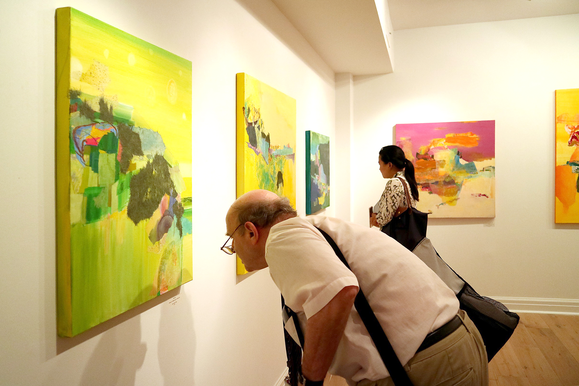 Evolving exhibition opening reception